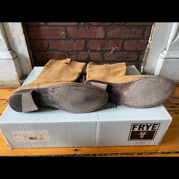 Frye Melissa Button Boots in Tan Suede - Picture 2 of 8